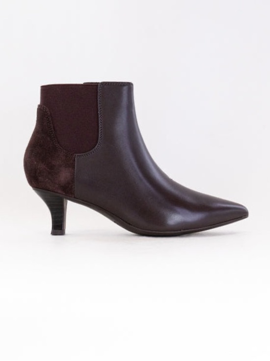 Clarks Shoes - Clarks Women's Dark Brown Pointed Leather Chelsea Ankle Boots